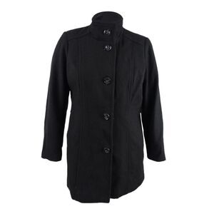 Nautica Women's Plus Size Stand-Collar Peacoat - Black